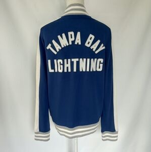 NHL Tampa Bay Lightning Women's Blue Zip Up Lightweight Varsity Jacket Small